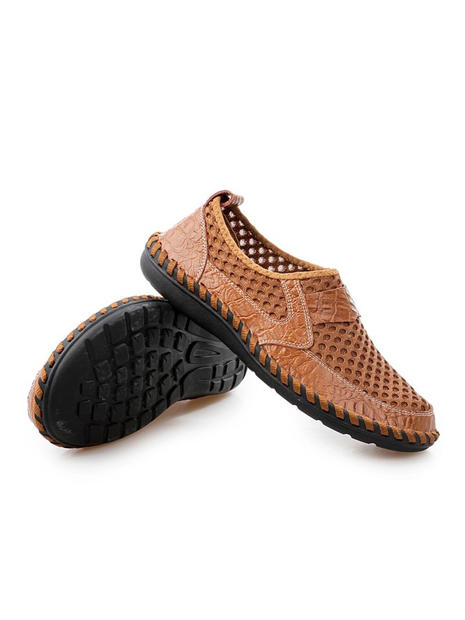 Cowhide Stitching Breathable Casual Shoes