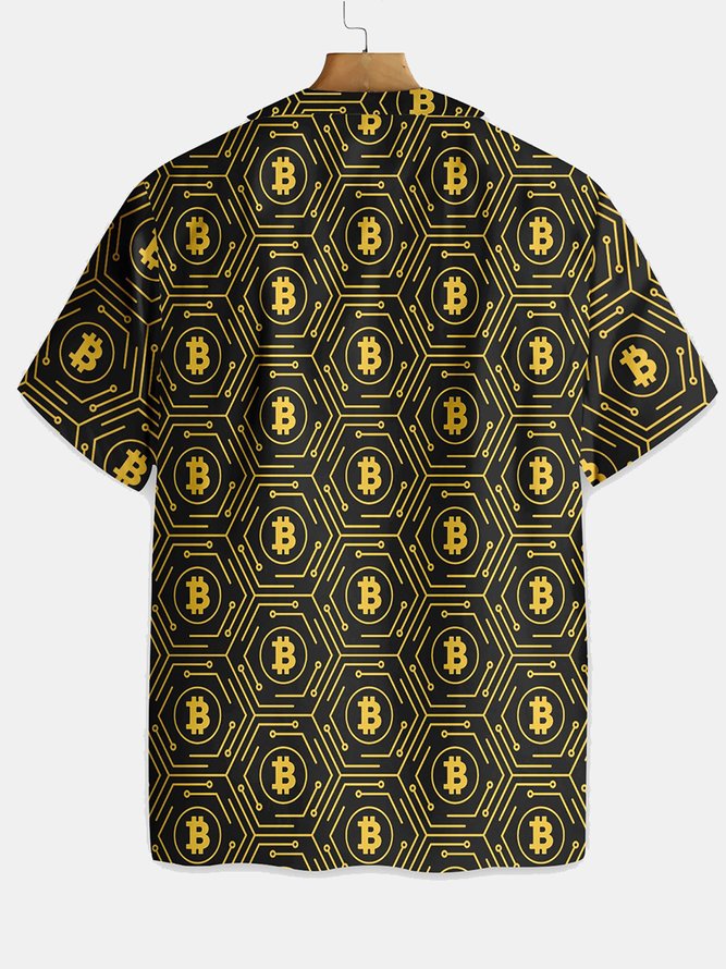 Vintage Bitcoin Hawaiian Short Sleeve Shirt