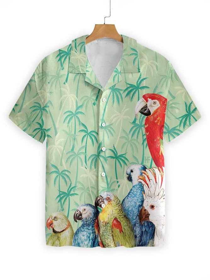 Casual Shirt Collar Parrot Shirt