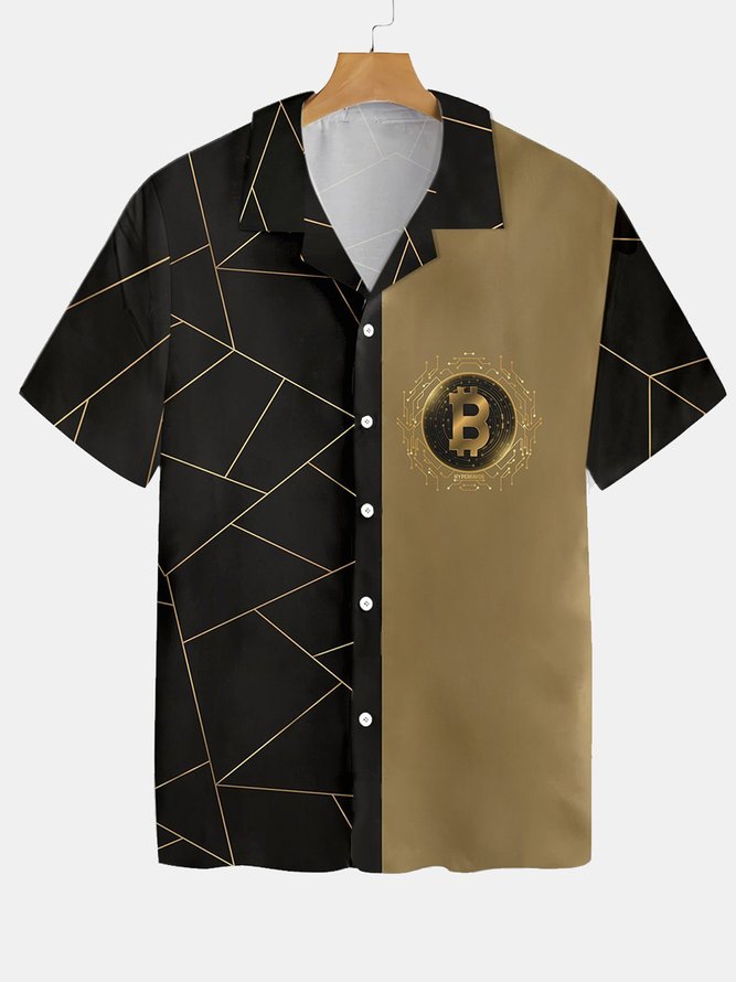 Vintage Bitcoin Hawaiian Short Sleeve Shirt