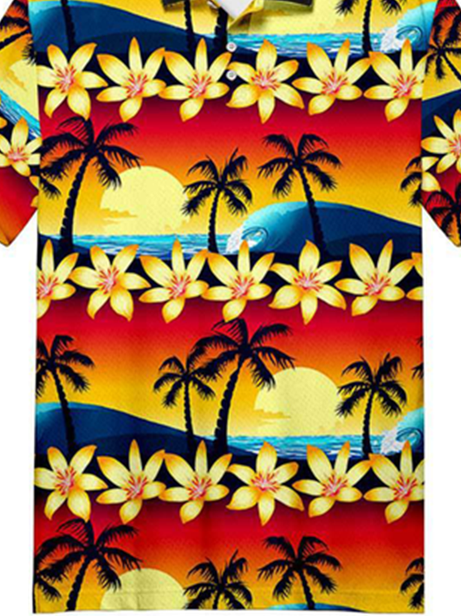 Hawaii Plant Flowers Coconut POLO Shirt