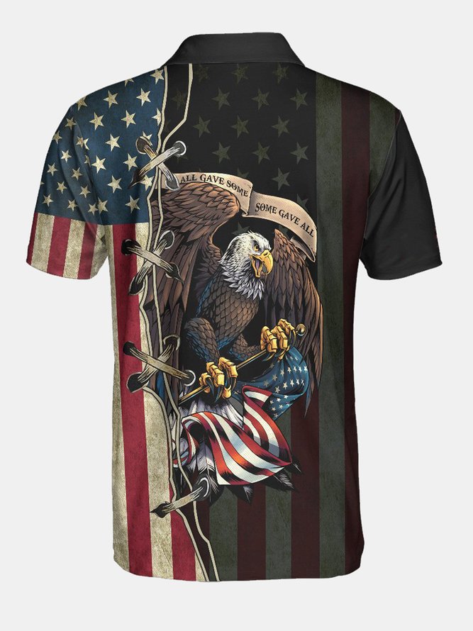 American Flag Short Sleeve Polo Shirt