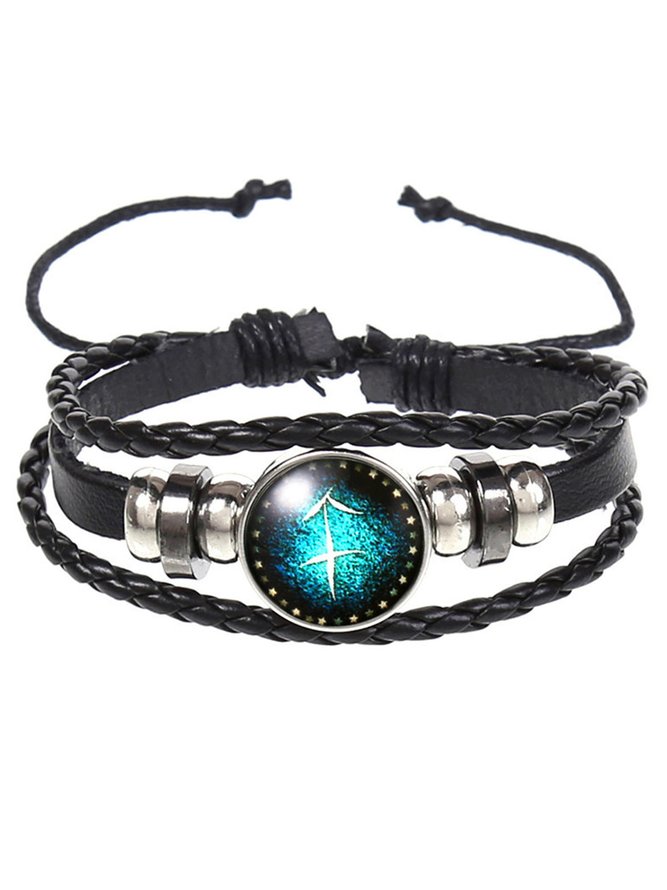 Men's And Women's Personality Retro Constellation Leather Bracelet