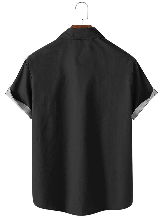 Cotton Blends Short Sleeve Party Shirt & Top