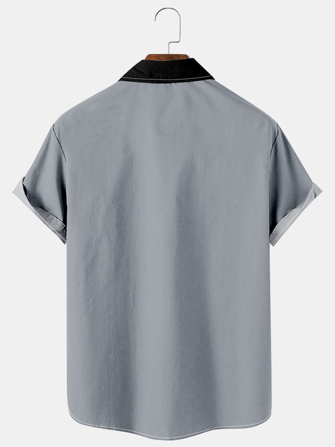 Mens Easter Cross Print Casual Breathable Short Sleeve Shirt
