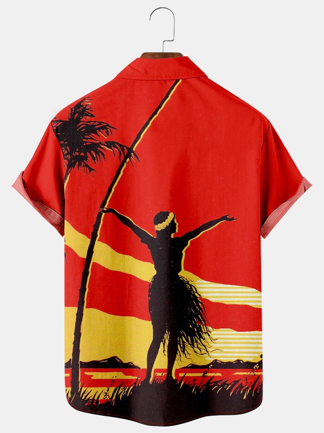 Vintage Hawaiian Men's Short Sleeve Casual Shirt