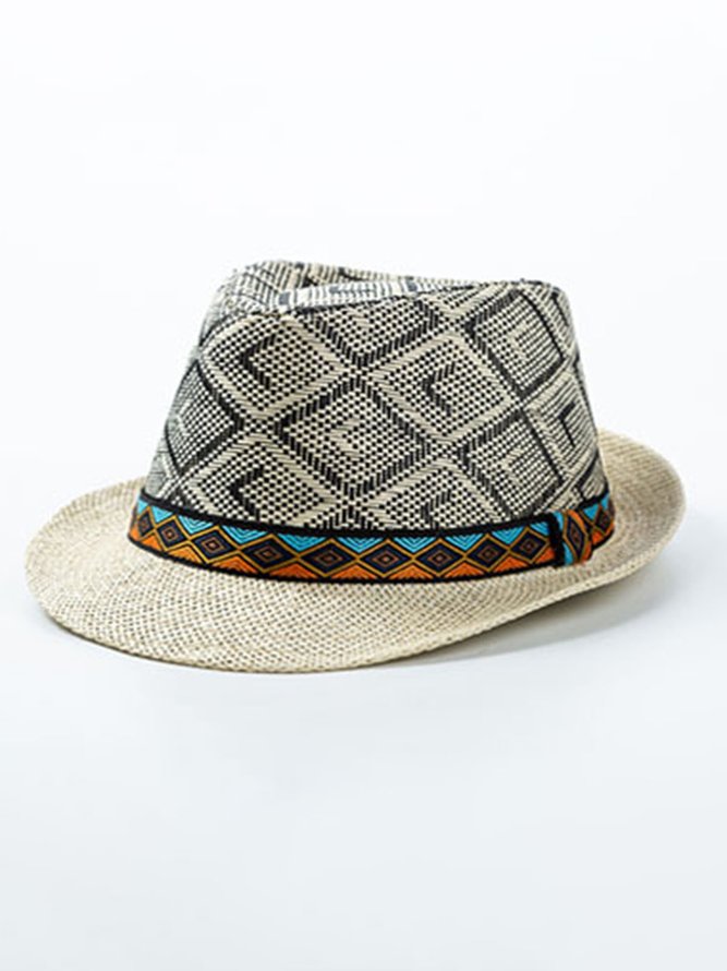 Side view of Hawalili Black Men Hats &amp;scarves&amp;gloves Woven Boho Summer Men Hats &amp;scarves&amp;gloves