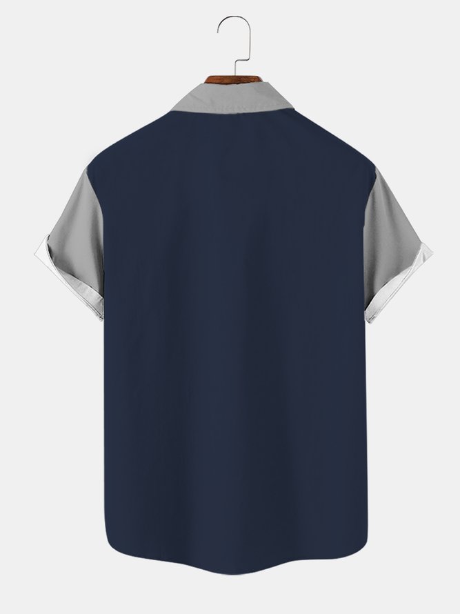 Men's Basketball Print Lapel Loose Short Sleeve Trendy Hawaiian Shirt