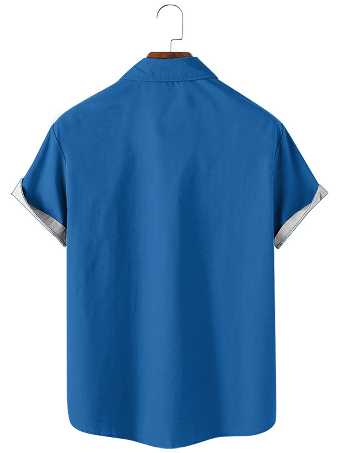Men's Sports Collection Basketball Print Casual Short Sleeve Hawaiian Shirt