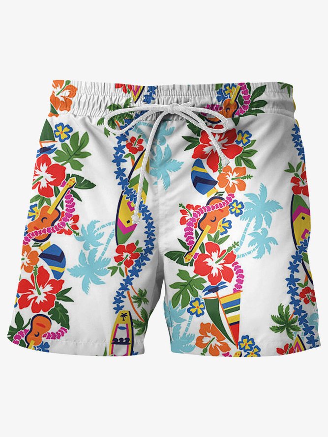 Hawaiian Graphic Men's Casual Beach Shorts