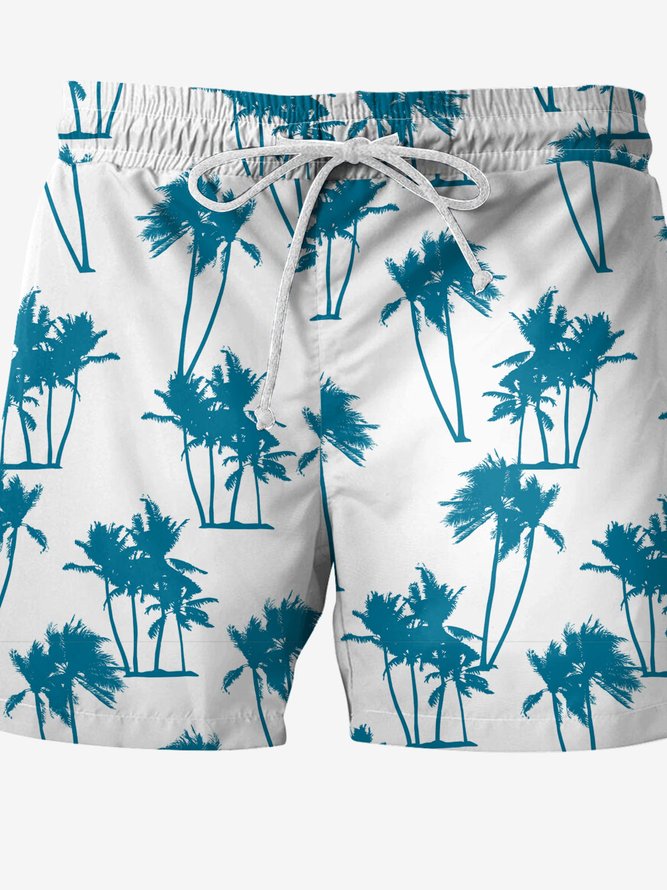Tropical Plant Graphic Men's Beach Shorts