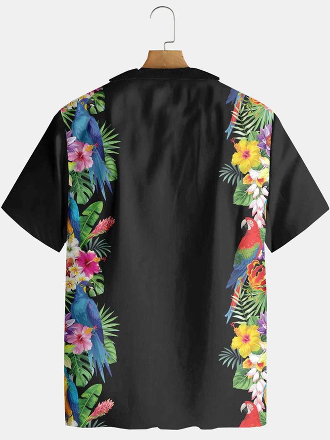 Vintage Hawaiian Plant Floral Short Sleeve Shirt