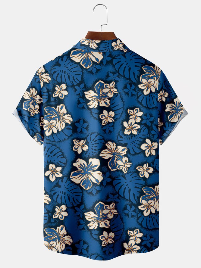 Men's Botanical Print Casual Short Sleeve Hawaiian Shirt