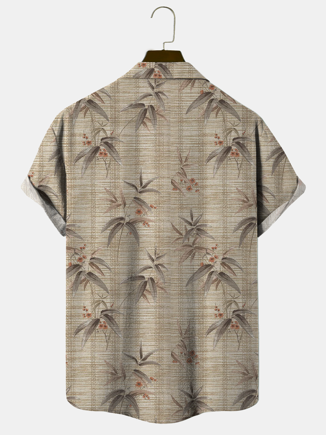 Cotton and Linen Botanical Floral Print Cozy Linen Shirt