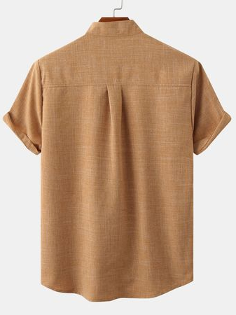 Mens Plain Short Sleeve Shirt Casual Basic Top 