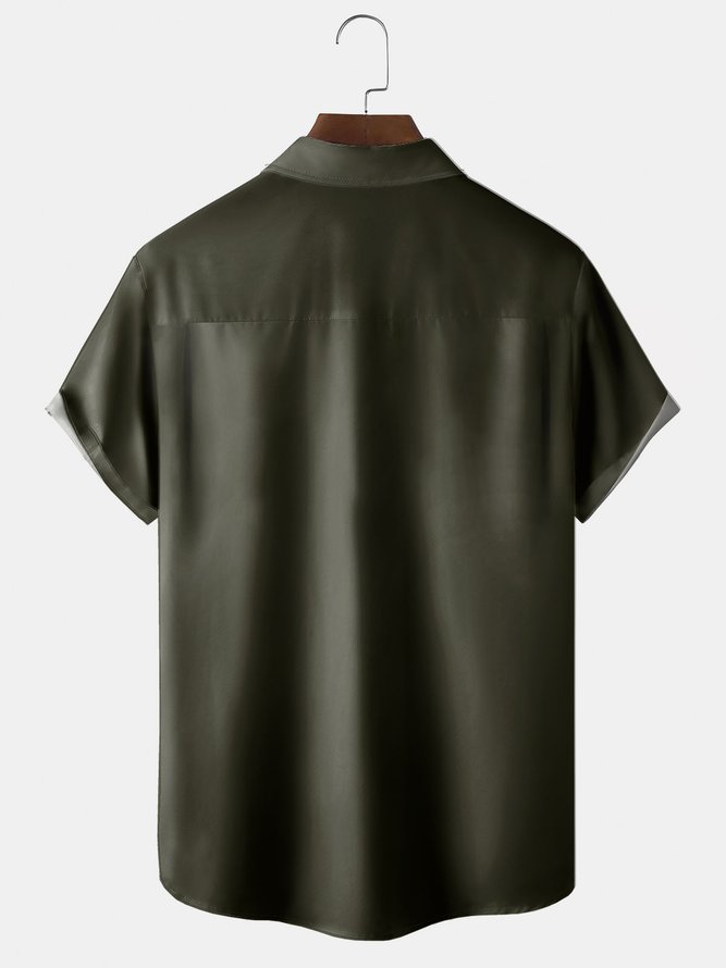 Side view of Outdoor Shirt Collar Plants Men's Floral Shirt