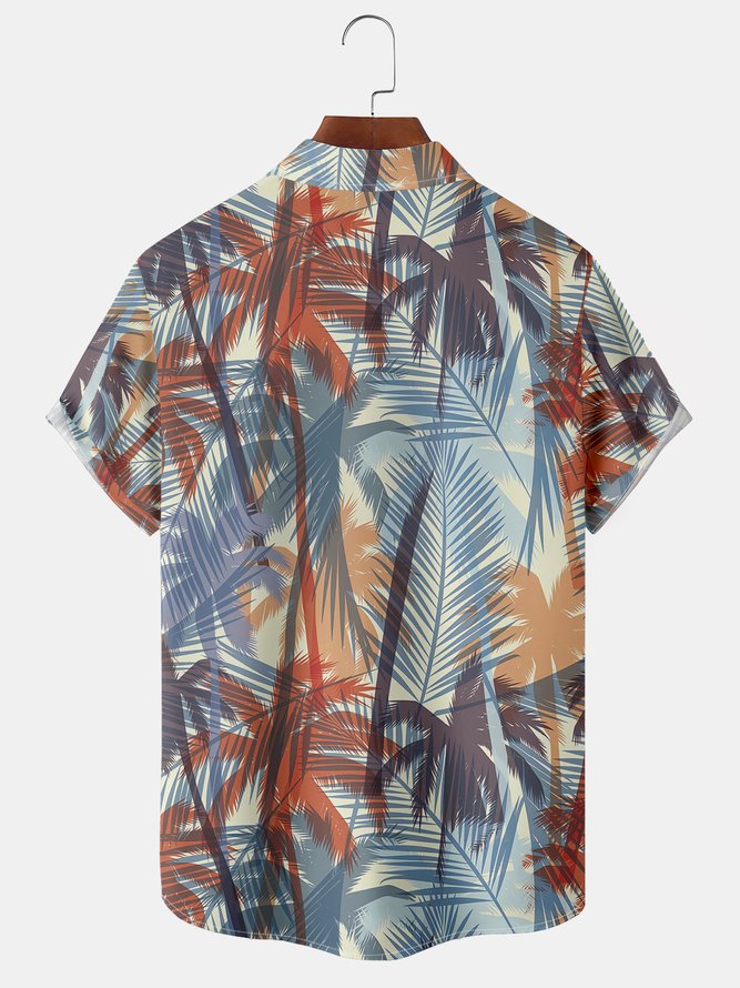 Men's Coconut Tree Print Short Sleeve Shirt