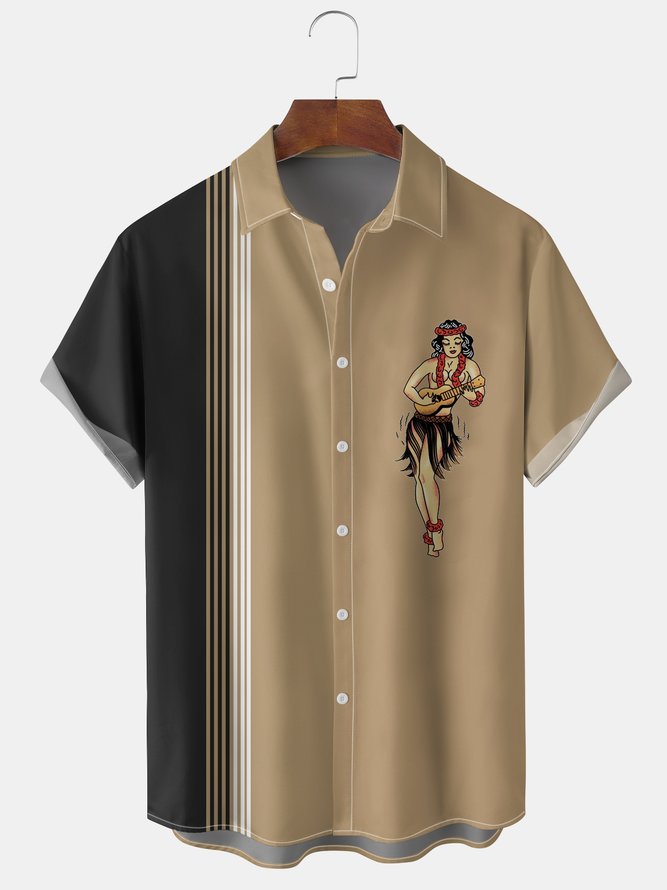 Men's Hawaiian Graphic Print Short Sleeve Shirt