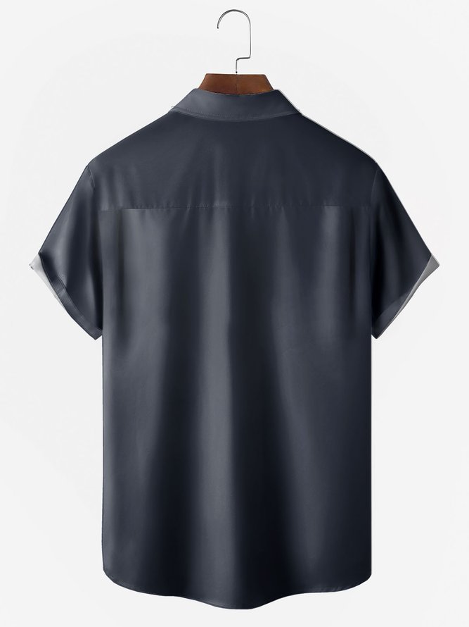 Men's Coconut Tree Print Anti-Wrinkle Moisture Wicking Fabric Lapel Short Sleeve Hawaiian Shirt