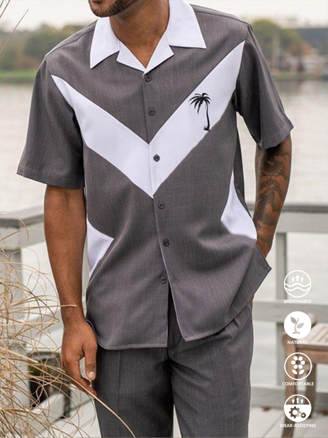 Cotton Linen Style Geometric Striped Linen Shirt