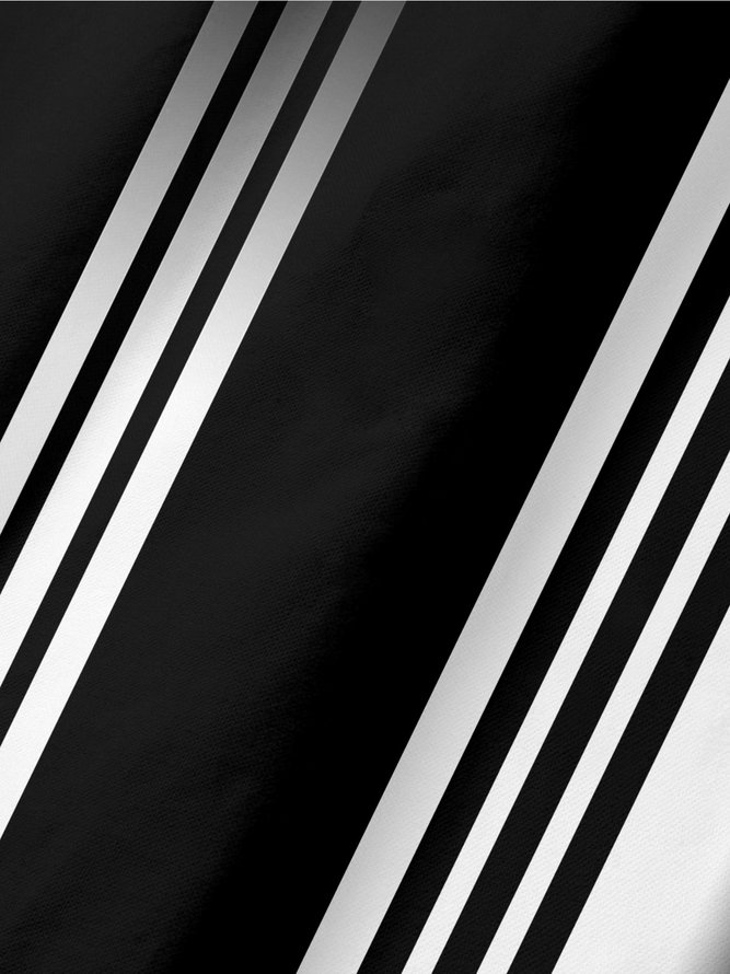 Resort Style Hawaiian Series Gradient Stripe Geometric Plant Coconut Tree Element Pattern Lapels Short-Sleeved Polo Print Top