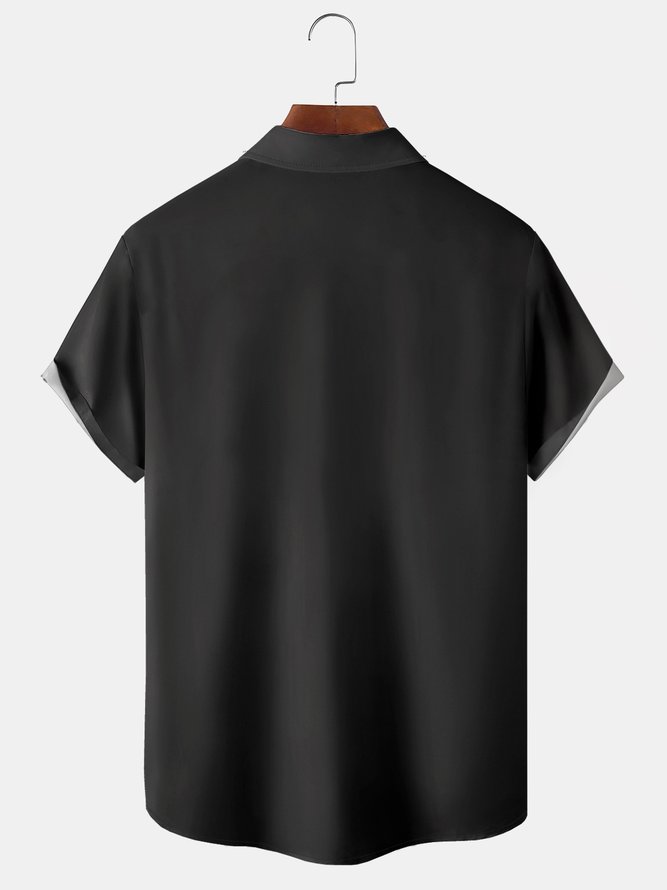 Men's American Flag Print Casual Breathable Short Sleeve Shirt