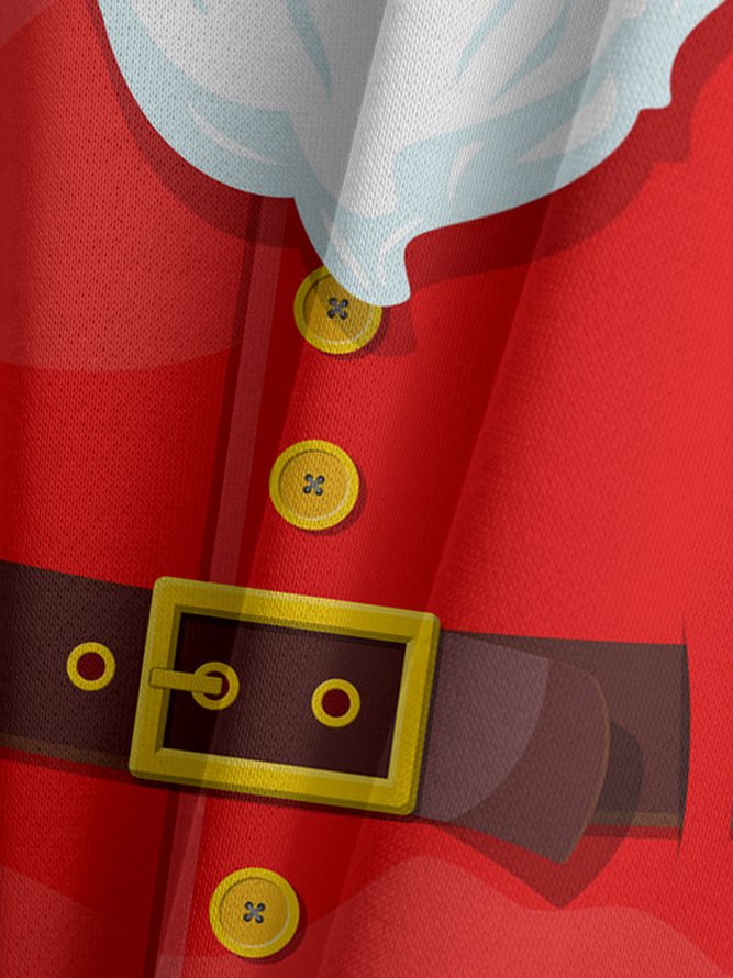 Belt Button Santa Costume Graphic Hooded Sweatshirt