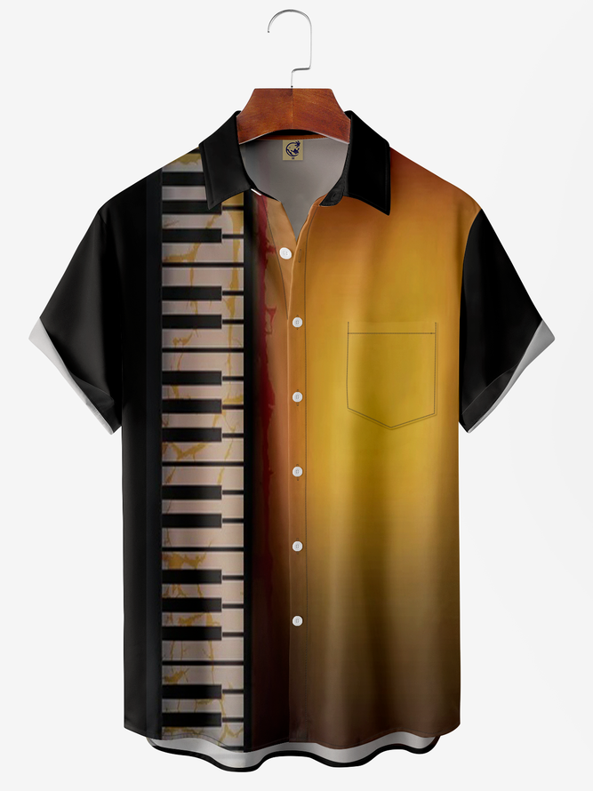 Music chest Pocket Short Sleeve Hawaiian Shirt