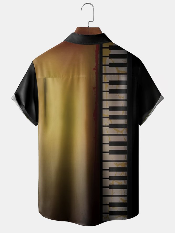 Music chest Pocket Short Sleeve Hawaiian Shirt