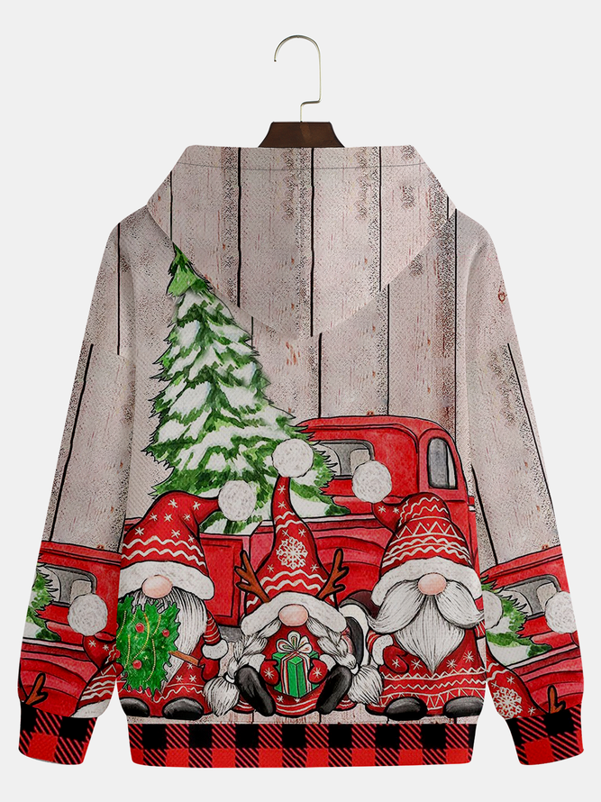 Gnome Santa Car Tree Hoodie Sweatshirt