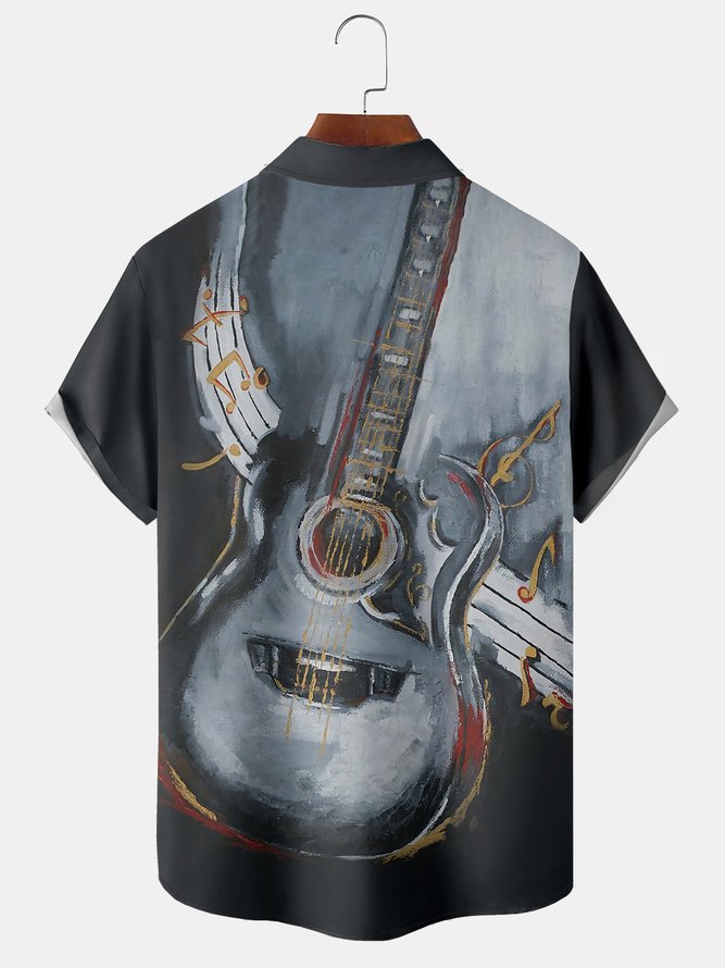 Guitar Chest Pocket Short Sleeve  Shirt