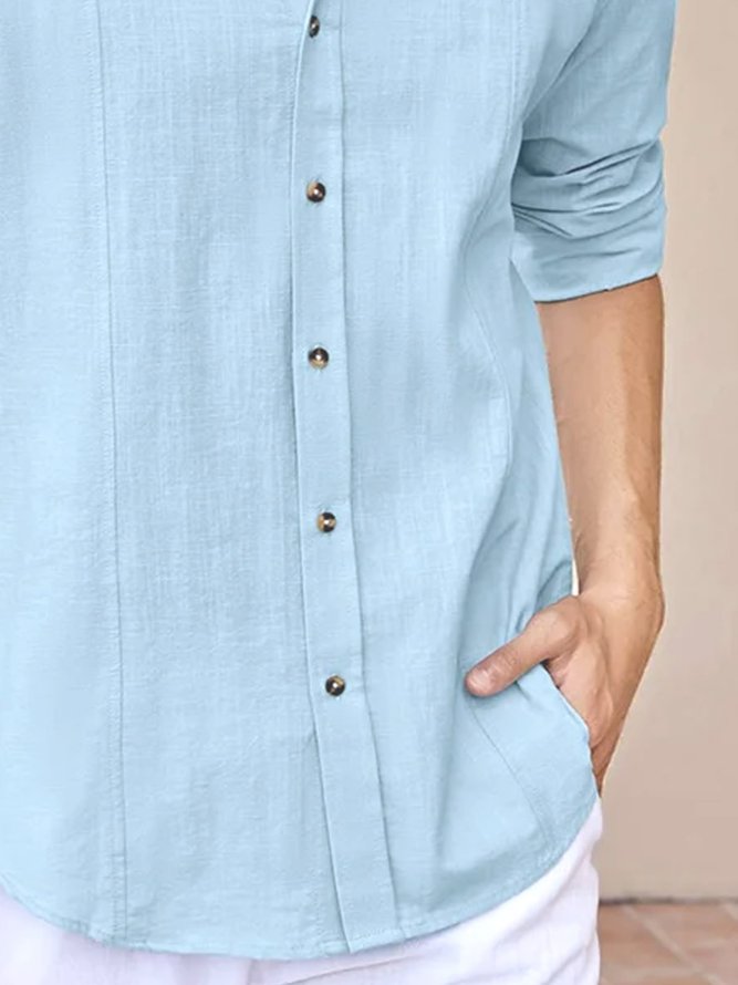 Plain Cotton Long Sleeve Guayabella Shirt