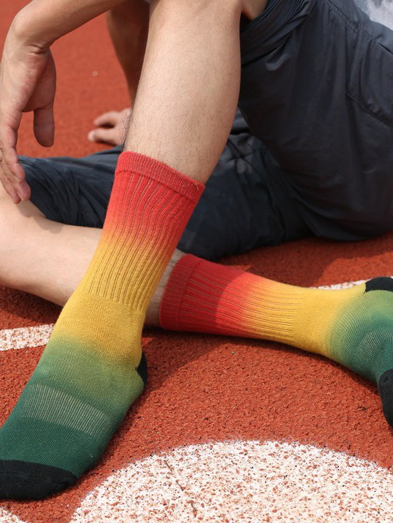 Casual Gradient Pattern Socks Tall Socks High Stretch Comfort