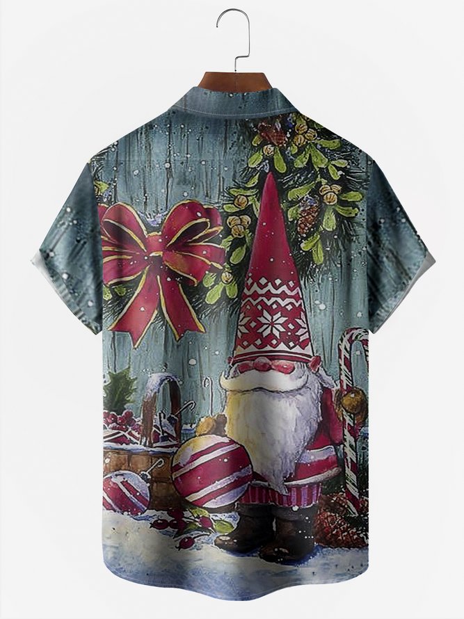 Christmas Gnomes Short Sleeve Camp Shirt