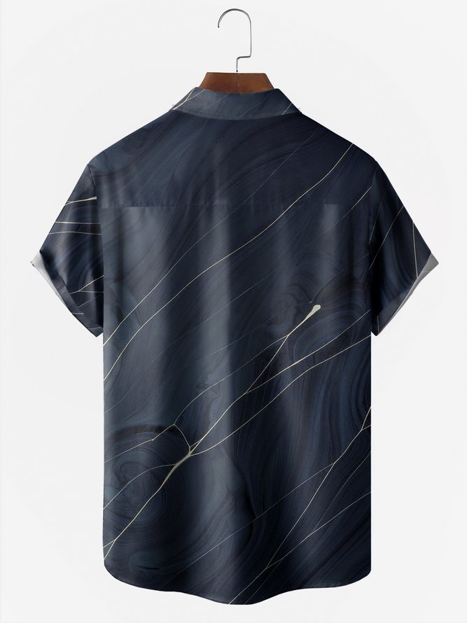 Texture Pocket Short Sleeve Casual Shirt