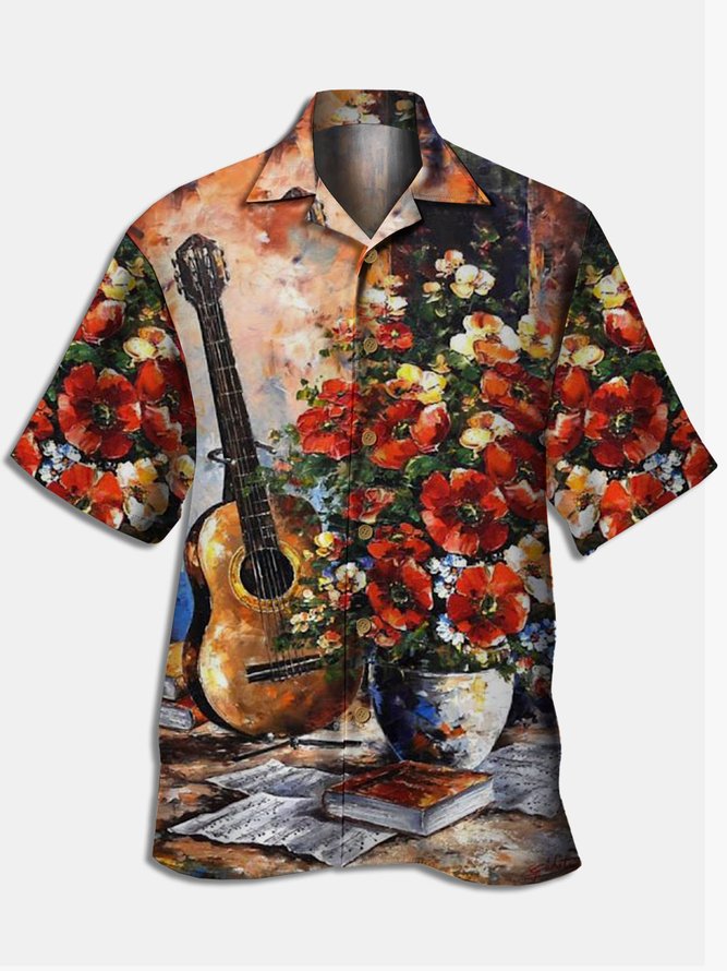 Guitar Short Sleeve Casual Shirt