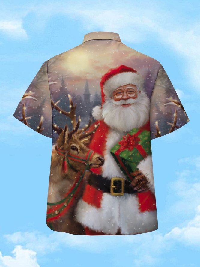 Santa Short Sleeve Camp Shirt
