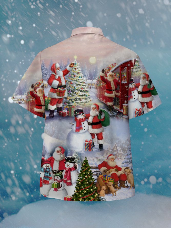 Santa Claus Short Sleeve Camp Shirt