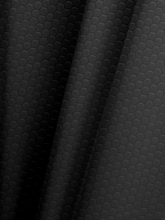 Gradient Hexagon Geometric Buttons Long Sleeve Polo