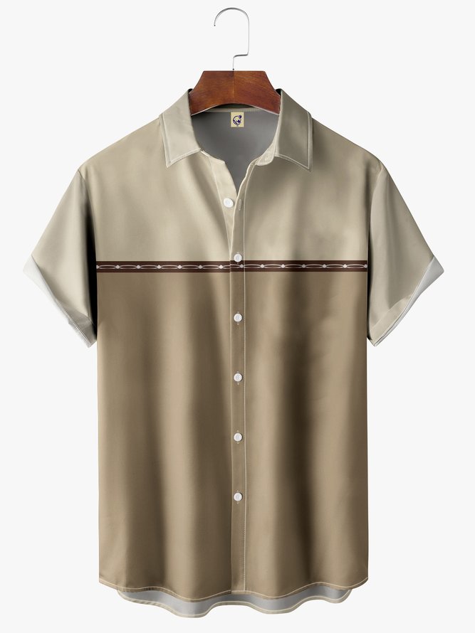 Contrasting Colors Short Sleeve Casual Shirt