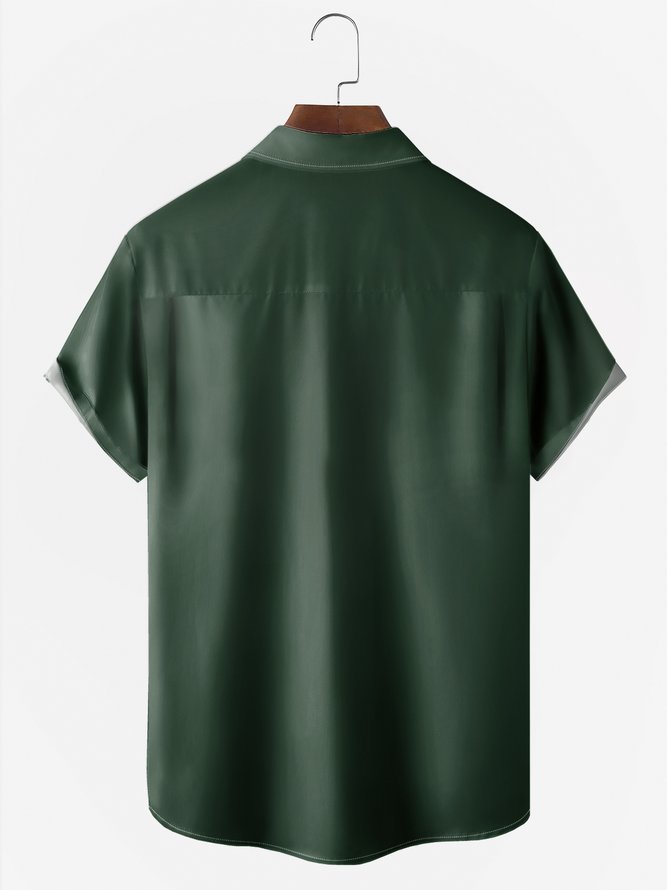 Clover Chest Pocket Short Sleeve Bowling Shirt