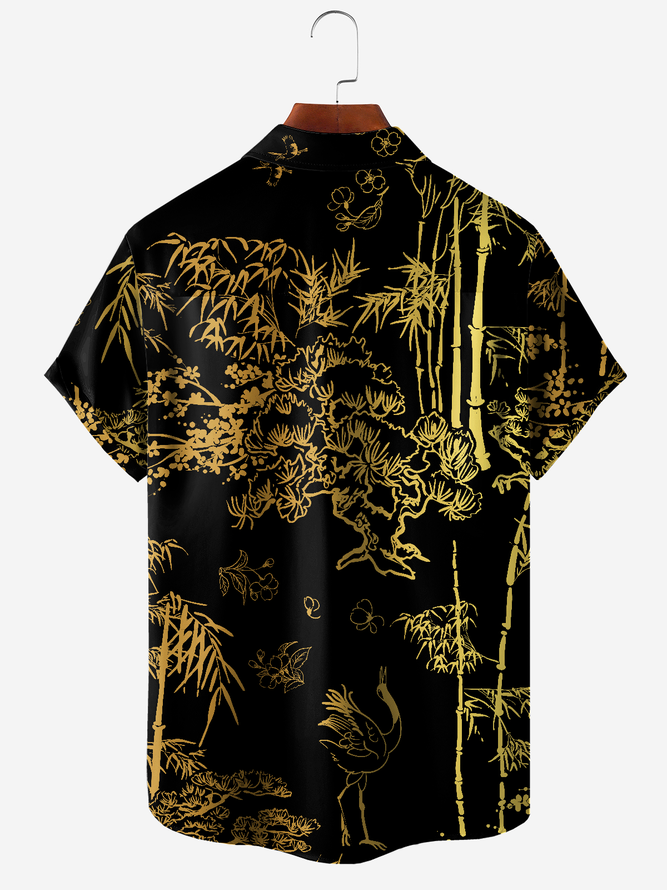 Black Gold Bamboo Chest Pocket Short Sleeve Shirt
