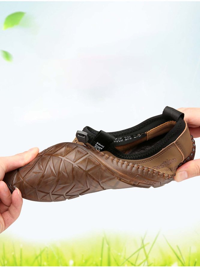 Comfy Handmade Flat Slip On Casual Leather Shoes