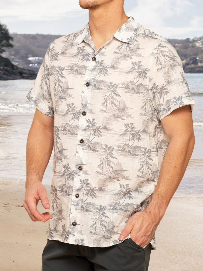 Tropical Floral Short Sleeve Resort Shirt