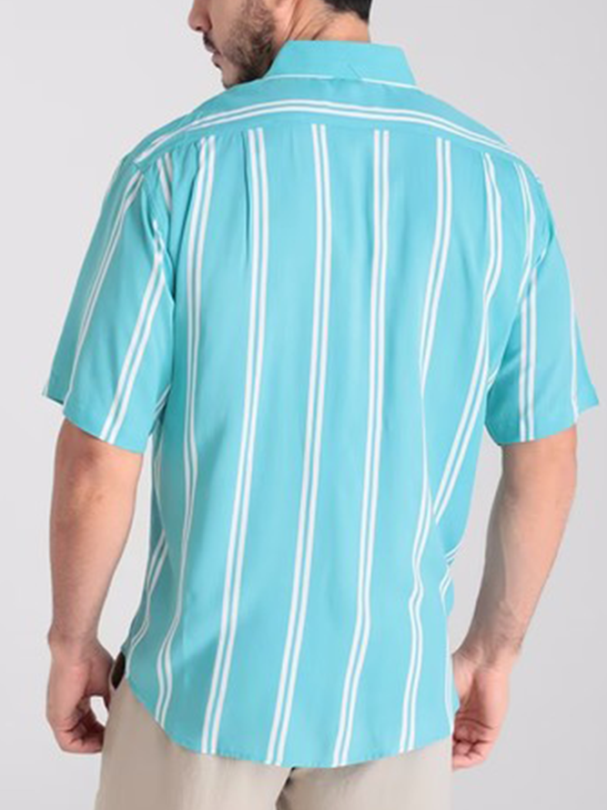 Striped Short Sleeve Casual Shirt