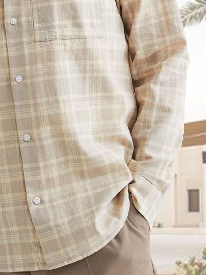 Plaid Chest Pocket Long Sleeve Casual Shirt