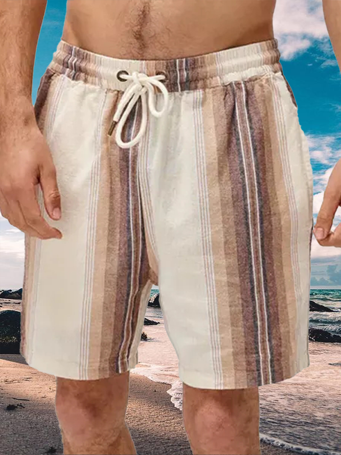 Vintage Stripe Casual Shorts