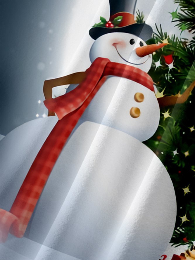 Christmas Snowman Chest Pocket Short Sleeve Shirt