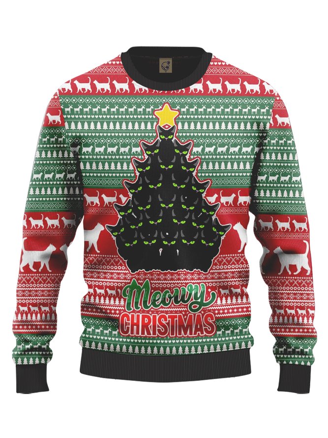 Ugly Christmas Cats Crew Neck Sweatshirt