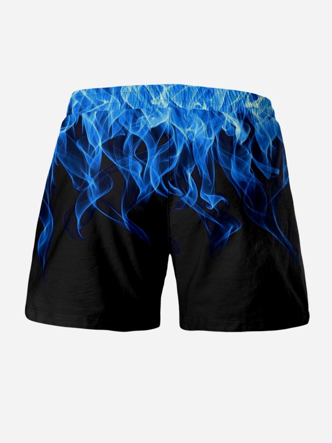 Flame Drawstring Beach Shorts